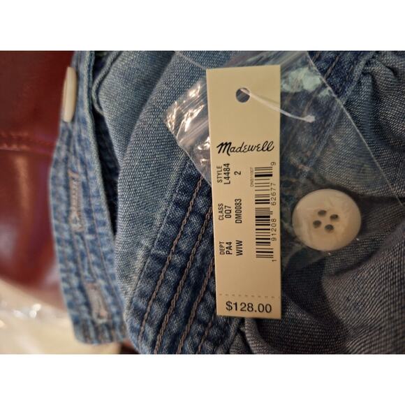 Madewell Size 2 Blue Denim Button Up Dress - Picture 2 of 12